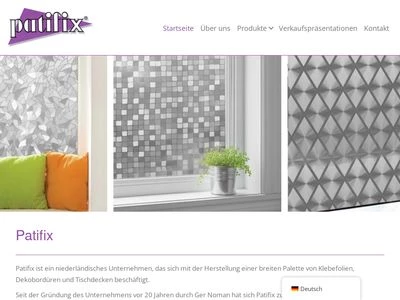 Website von Patifix Nederland B.V.