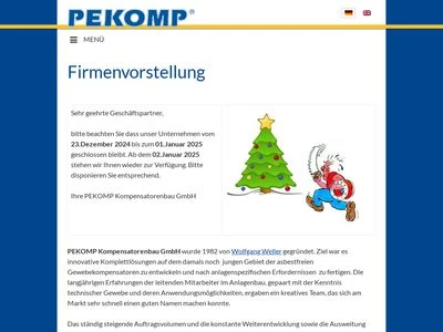 Website von PEKOMP Kompensatorenbau GmbH