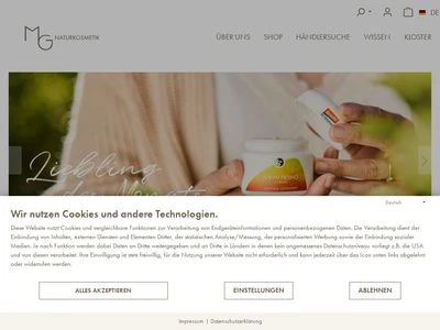 Website von MG Naturkosmetik GmbH