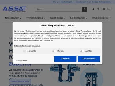 Website von A.S. SAT Antennenzubehör GmbH