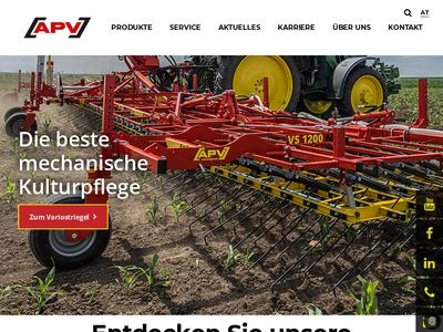 Website von APV - Technische Produkte GmbH