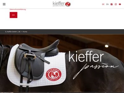 Website von Georg Kieffer Sattlerwarenfabrik GmbH