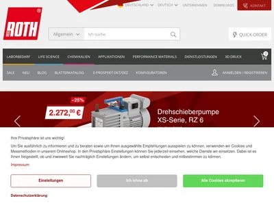 Website von Carl Roth GmbH + Co. KG