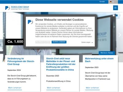 Website von Storch-Ciret Holding GmbH