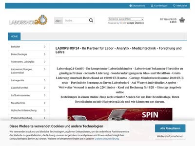 Website von Laborshop24 GmbH