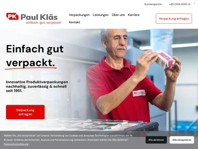 Website von Paul Kläs GmbH