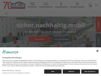 Website von Kienzler Stadtmobiliar GmbH