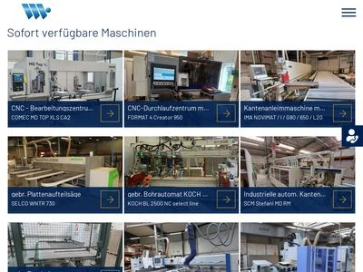 Website von Wehrmann Holzbearbeitungsmaschinen GmbH & Co. KG