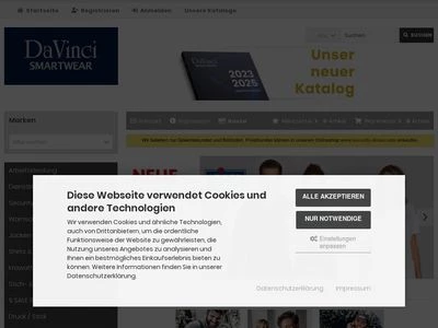 Website von DaVinci SMARTWEAR GmbH