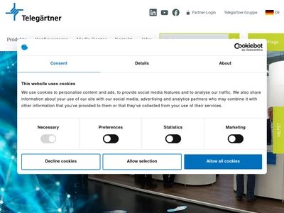 Website von Telegärtner Karl Gärtner GmbH