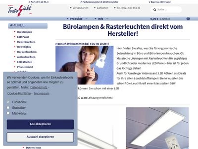 Website von TEUTO LICHT GmbH