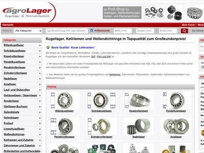 Website von Agrolager - Technischer Handel