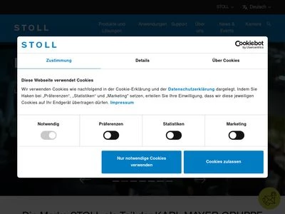 Website von KARL MAYER STOLL Textilmaschinenfabrik GmbH