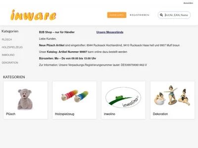 Website von inware GmbH