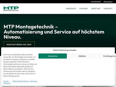 Website von MTP Montagetechnik GmbH