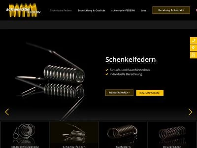 Website von schwerdtle-FEDERN GmbH