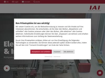 Website von IAI Industrieroboter GmbH