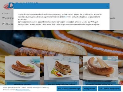 Website von Damhus GmbH & Co. KG