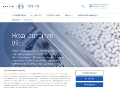 Website von HEXAL AG