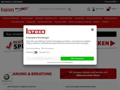 Website von STOCK GmbH Großküchen-, Gastronomie-Technik