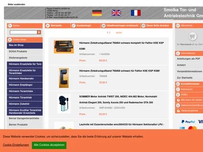 Website von SMOLKA Tor- und Antriebstechnik Berlin GmbH