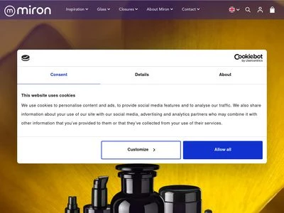 Website von MIRON Violettglas BV