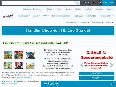 Website von HL-Handelsgesellschaft mbH   - Großhandel