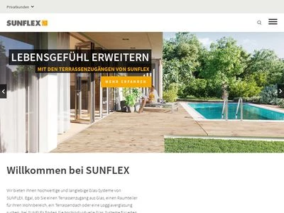 Website von SUNFLEX Aluminiumsysteme GmbH