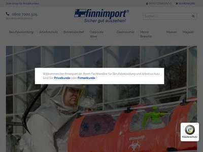 Website von Finnimport GmbH