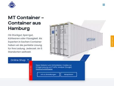 Website von MT Container GmbH