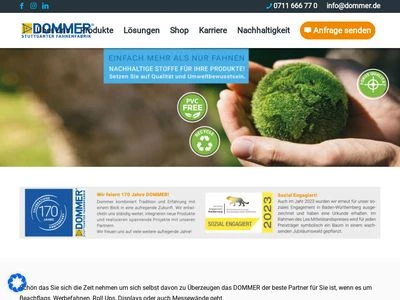 Website von Dommer Stuttgarter Fahnenfabrik GmbH