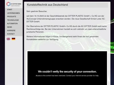 Website von DITTER PLASTIC GmbH + Co KG