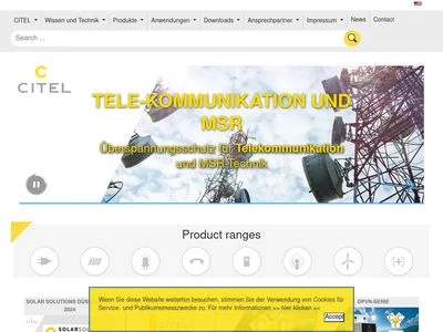 Website von Citel Electronics GmbH