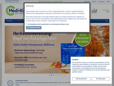 Website von Medi-King Medical Trading GmbH