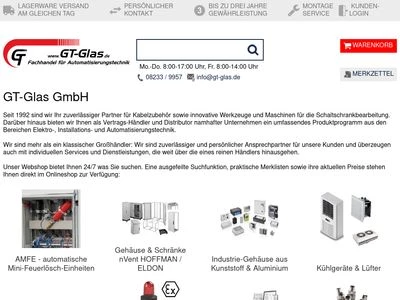 Website von GT-Glas GmbH