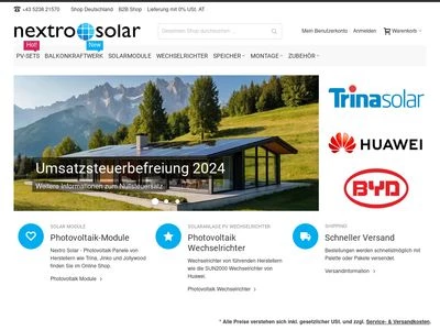 Website von Nextro Solar - nextro GmbH