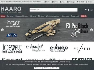 Website von HAARO Friseurbedarf-Handels GmbH