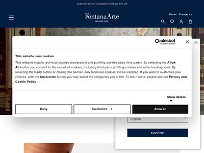 Website von FontanaArte S.p.A.