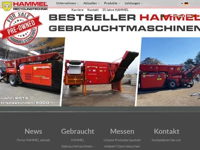 Website von HAMMEL Recyclingtechnik GmbH