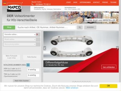 Website von Mapco Autotechnik GmbH