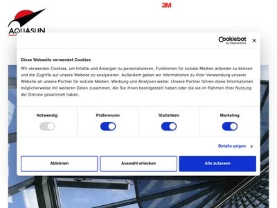 Website von Aquasun Schutzfolien GmbH