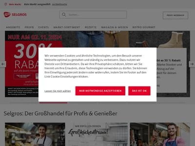 Website von Selgros | Transgourmet Deutschland GmbH & Co. OHG