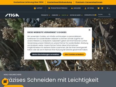 Website von STIGA GmbH