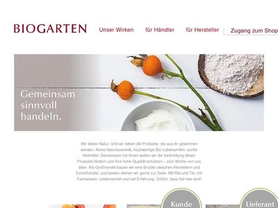 Website von BIOGARTEN Handels GmbH