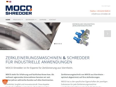 Website von MOCO Maschinen- und Apparatebau GmbH & Co. KG