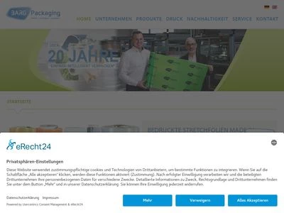 Website von Barg Packaging KG