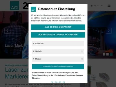 Website von ACI Laser GmbH