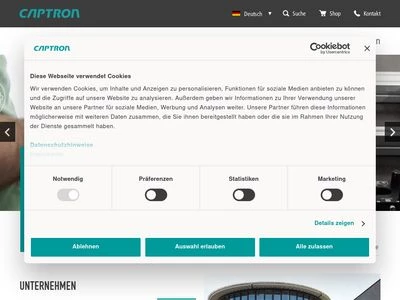 Website von CAPTRON Electronic GmbH