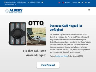 Website von ALDERS electronic GmbH