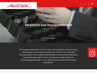 Website von AGOFORM GmbH